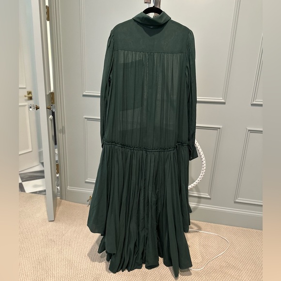 Aje green idealism cotton bubble-hem shirt dress - Picture 2 of 5